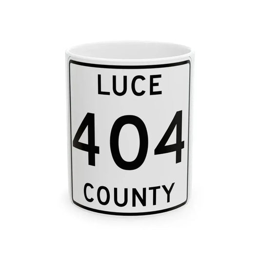 Michigan 404 Luce County (Michigan) (Road Sign) White Coffee Mug 11oz - Go Mug Yourself
