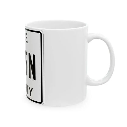 Michigan 405N Luce County (Michigan) (Road Sign) White Coffee Mug - Go Mug Yourself