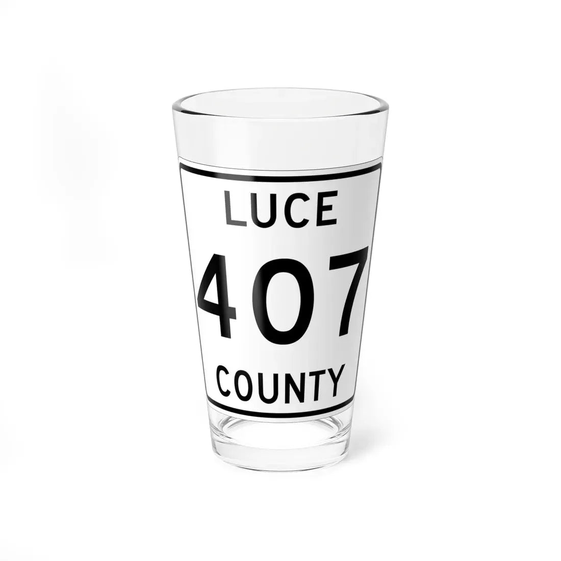Michigan 407 Luce County (Michigan) (Road Sign) Pint Glass 16oz 16oz - Go Mug Yourself