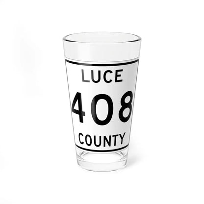 Michigan 408 Luce County (Michigan) (Road Sign) Pint Glass 16oz 16oz - Go Mug Yourself