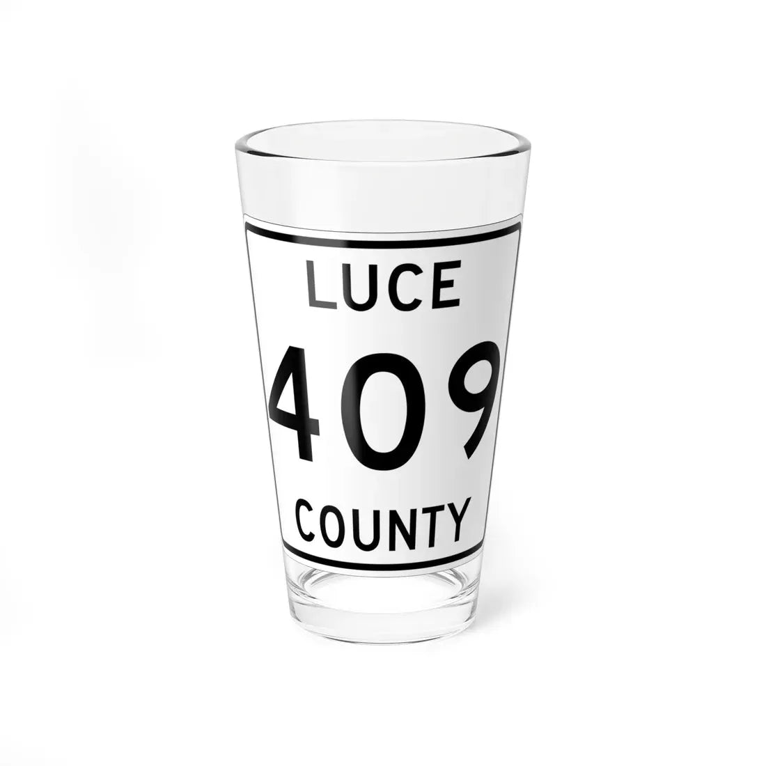 Michigan 409 Luce County (Michigan) (Road Sign) Pint Glass 16oz 16oz - Go Mug Yourself