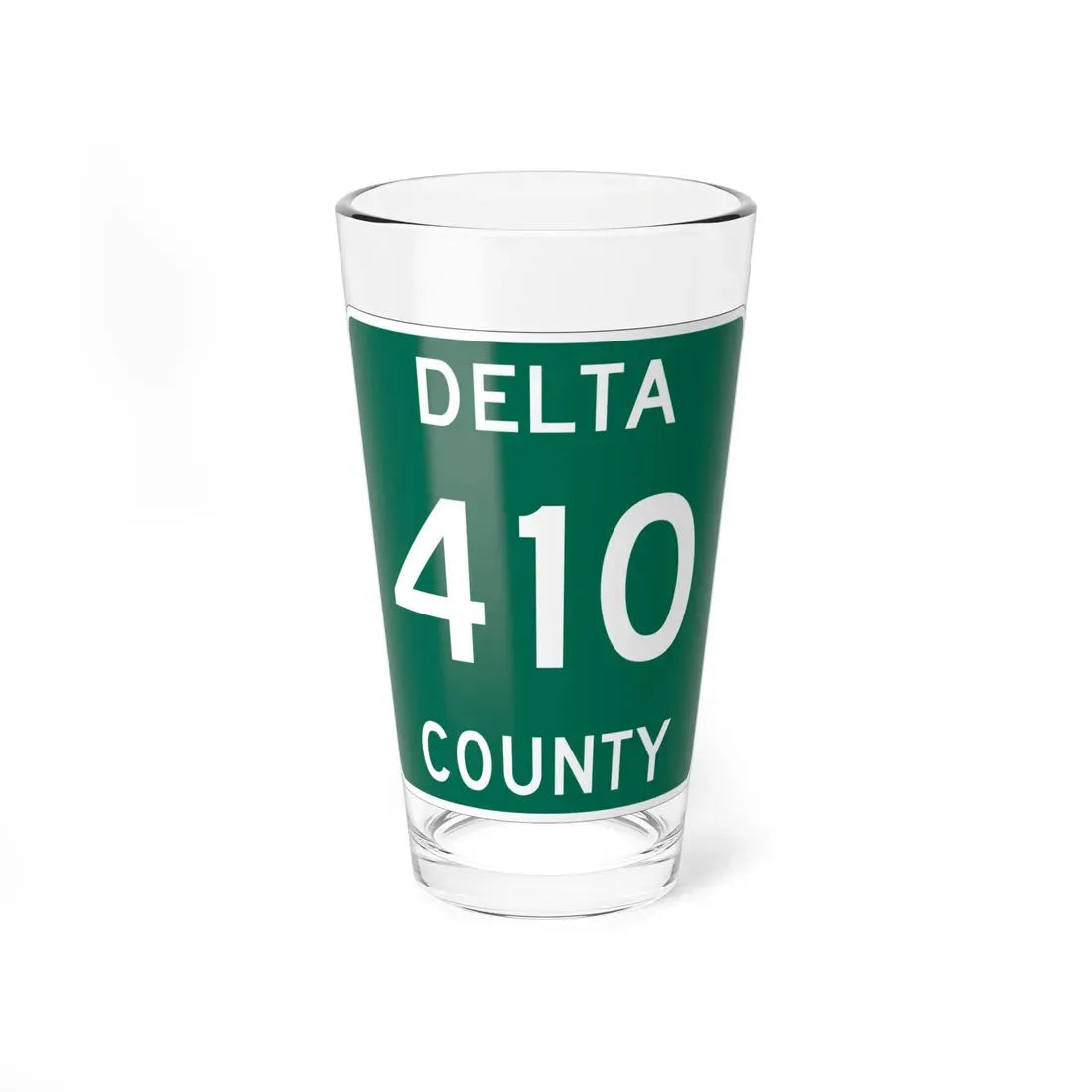 Michigan 410 Delta County (Michigan) (Road Sign) Pint Glass 16oz 16oz - Go Mug Yourself