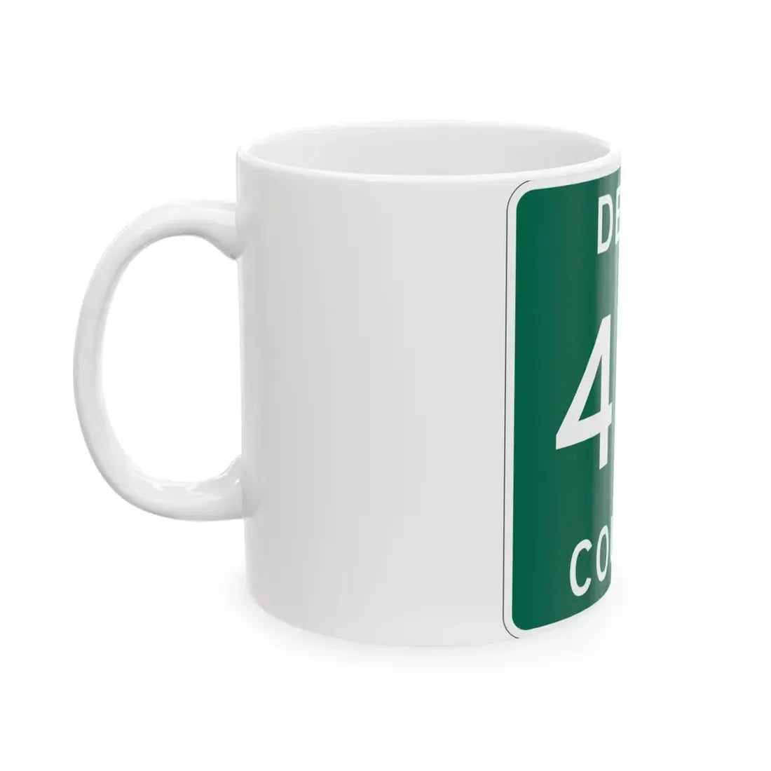 Michigan 410 Delta County (Michigan) (Road Sign) White Coffee Mug - Go Mug Yourself