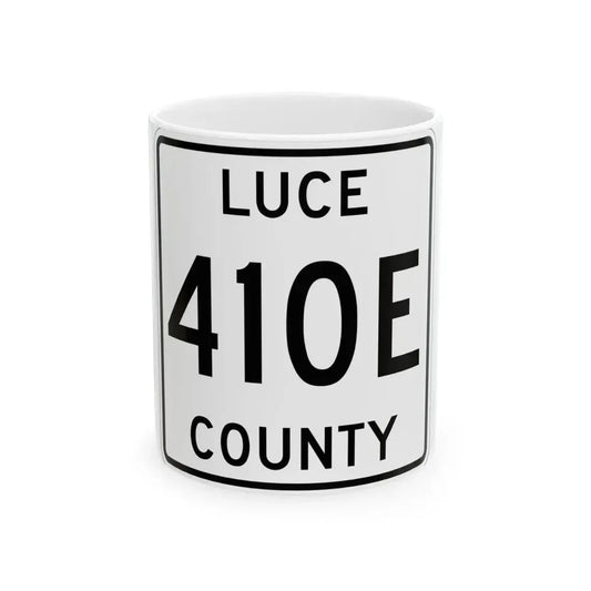 Michigan 410E Luce County (Michigan) (Road Sign) White Coffee Mug 11oz - Go Mug Yourself