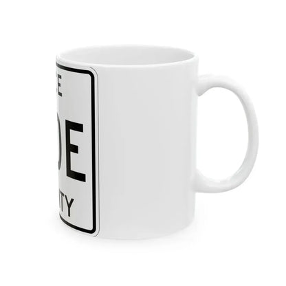 Michigan 410E Luce County (Michigan) (Road Sign) White Coffee Mug - Go Mug Yourself