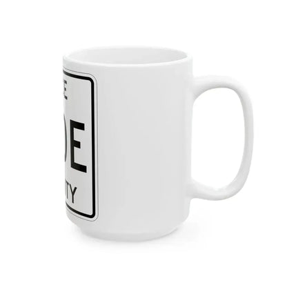 Michigan 410E Luce County (Michigan) (Road Sign) White Coffee Mug - Go Mug Yourself