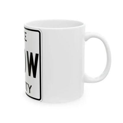 Michigan 410W Luce County (Michigan) (Road Sign) White Coffee Mug - Go Mug Yourself