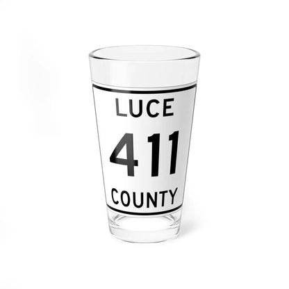 Michigan 411 Luce County (Michigan) (Road Sign) Pint Glass 16oz 16oz - Go Mug Yourself