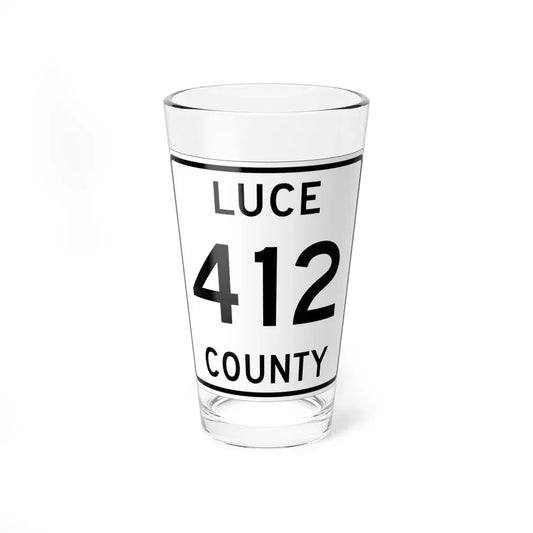Michigan 412 Luce County (Michigan) (Road Sign) Pint Glass 16oz 16oz - Go Mug Yourself