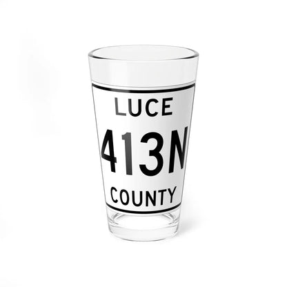 Michigan 413N Luce County (Michigan) (Road Sign) Pint Glss 16oz 16oz - Go Mug Yourself