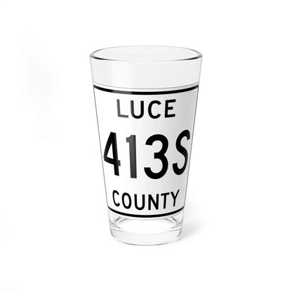 Michigan 413S Luce County (Michigan) (Road Sign) Pint Glass 16oz 16oz - Go Mug Yourself
