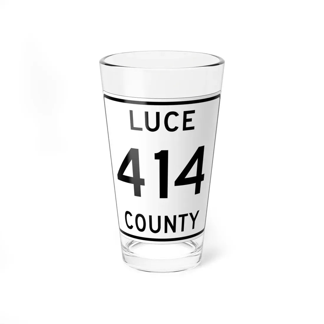Michigan 414 Luce County (Michigan) (Road Sign) Pint Glass 16oz 16oz - Go Mug Yourself