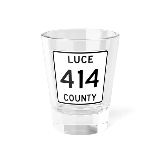Michigan 414 Luce County (Michigan) (Road Sign) Shot Glass 1.5oz 1.5oz - Go Mug Yourself