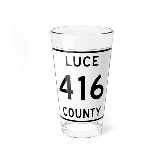 Michigan 416 Luce County (Michigan) (Road Sign) Pint Glass 16oz 16oz - Go Mug Yourself