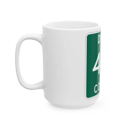 Michigan 418 Delta County (Michigan) (Road Sign) White Coffee Mug - Go Mug Yourself