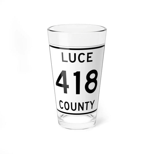 Michigan 418 Luce County (Michigan) (Road Sign) Pint Glass 16oz 16oz - Go Mug Yourself