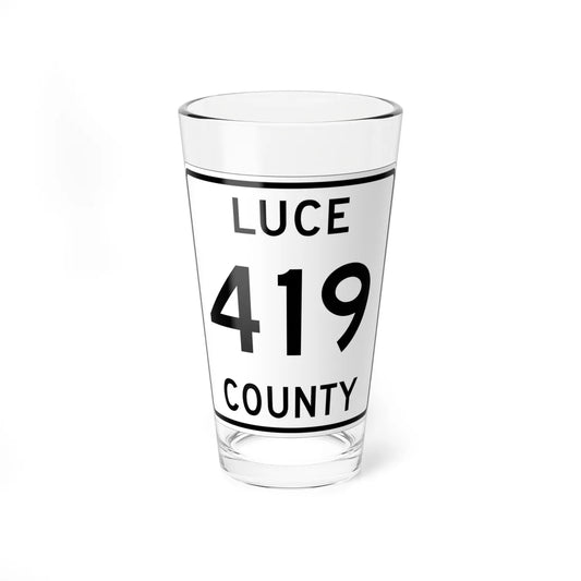 Michigan 419 Luce County (Michigan) (Road Sign) Pint Glass 16oz 16oz - Go Mug Yourself
