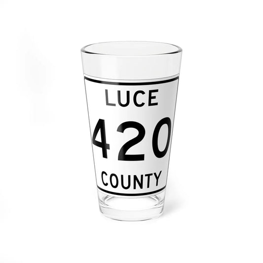 Michigan 420 Luce County (Michigan) (Road Sign) Pint Glass 16oz 16oz - Go Mug Yourself