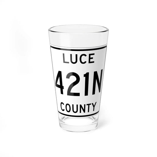 Michigan 421N Luce County (Michigan) (Road Sign) Pint Glass 16oz 16oz - Go Mug Yourself