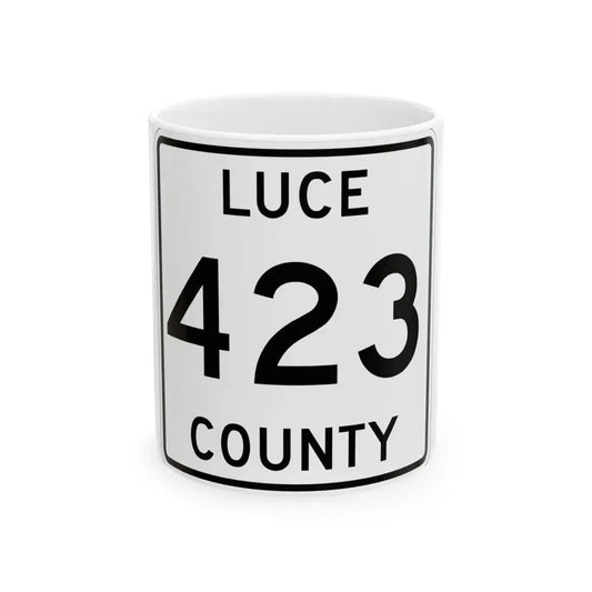 Michigan 423 Luce County (Michigan) (Road Sign) White Coffee Mug 11oz - Go Mug Yourself