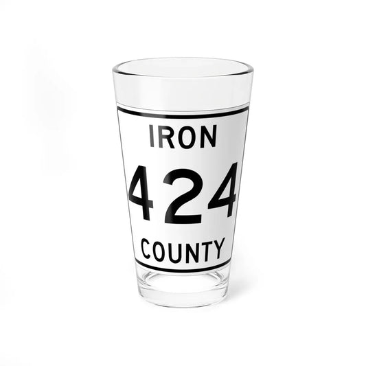 Michigan 424 Iron County (Michigan) (Road Sign) Pint Glass 16oz 16oz - Go Mug Yourself