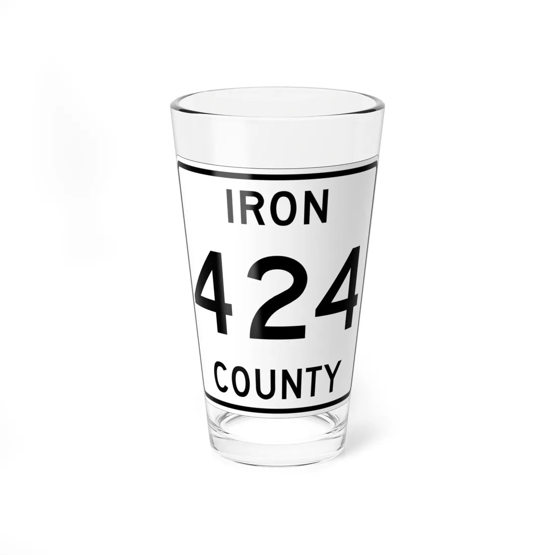 Michigan 424 Iron County (Michigan) (Road Sign) Pint Glss 16oz 16oz - Go Mug Yourself