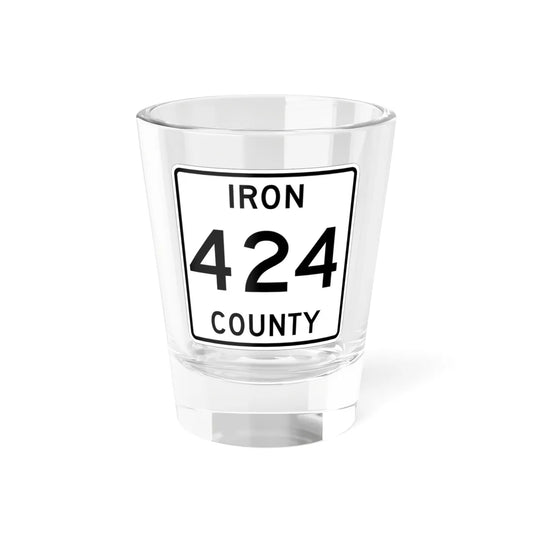 Michigan 424 Iron County (Michigan) (Road Sign) Shot Glass 1.5oz 1.5oz - Go Mug Yourself