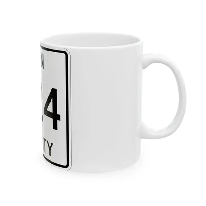 Michigan 424 Iron County (Michigan) (Road Sign) White Coffee Mug - Go Mug Yourself