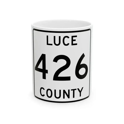 Michigan 426 Luce County (Michigan) (Road Sign) White Coffee Mug 11oz - Go Mug Yourself