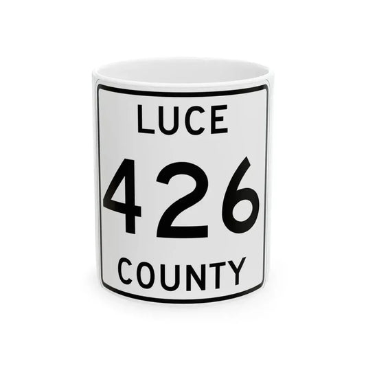 Michigan 426 Luce County (Michigan) (Road Sign) White Coffee Mug 11oz - Go Mug Yourself