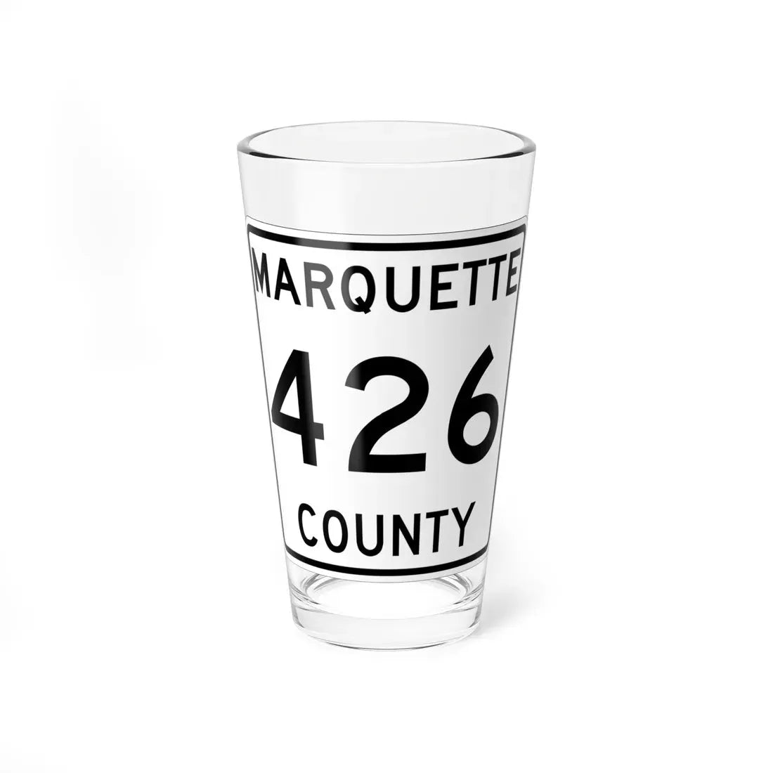 Michigan 426 Marquette County (Michigan) (Road Sign) Pint Glass 16oz 16oz - Go Mug Yourself