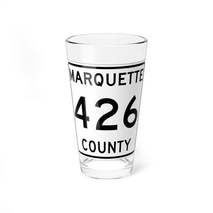 Michigan 426 Marquette County (Michigan) (Road Sign) Pint Glass 16oz 16oz - Go Mug Yourself