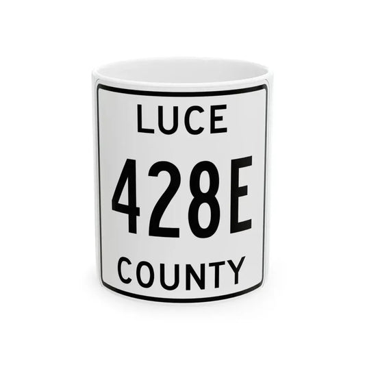 Michigan 428E Luce County (Michigan) (Road Sign) White Coffee Mug 11oz - Go Mug Yourself