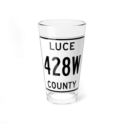 Michigan 428W Luce County (Michigan) (Road Sign) Pint Glass 16oz 16oz - Go Mug Yourself