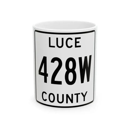 Michigan 428W Luce County (Michigan) (Road Sign) White Coffee Mug 11oz - Go Mug Yourself