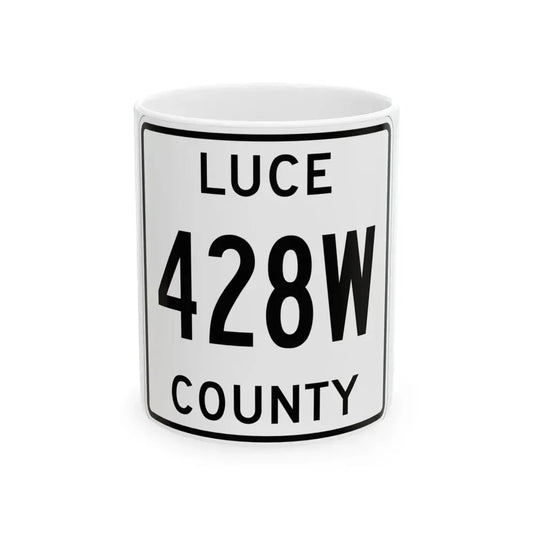 Michigan 428W Luce County (Michigan) (Road Sign) White Coffee Mug 11oz - Go Mug Yourself