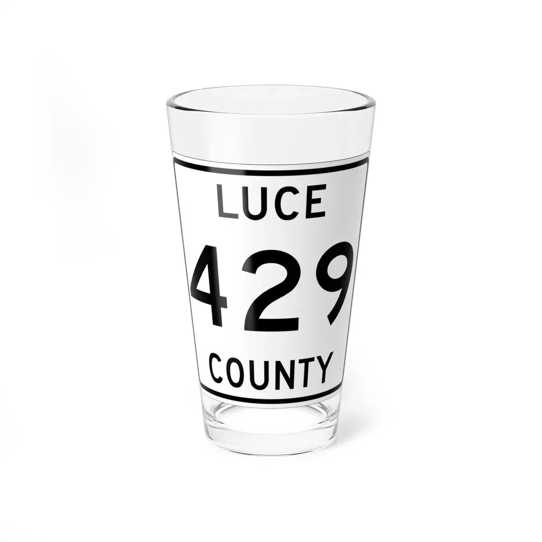 Michigan 429 Luce County (Michigan) (Road Sign) Pint Glass 16oz 16oz - Go Mug Yourself