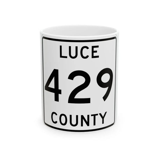 Michigan 429 Luce County (Michigan) (Road Sign) White Coffee Mug 11oz - Go Mug Yourself