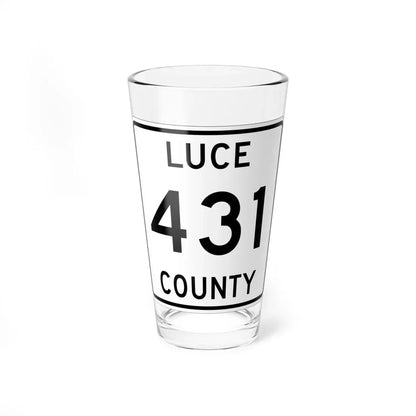 Michigan 431 Luce County (Michigan) (Road Sign) Pint Glass 16oz 16oz - Go Mug Yourself