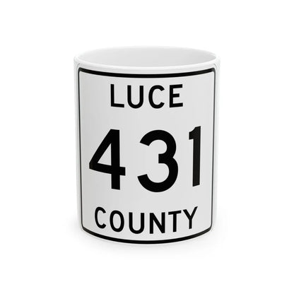 Michigan 431 Luce County (Michigan) (Road Sign) White Coffee Mug 11oz - Go Mug Yourself