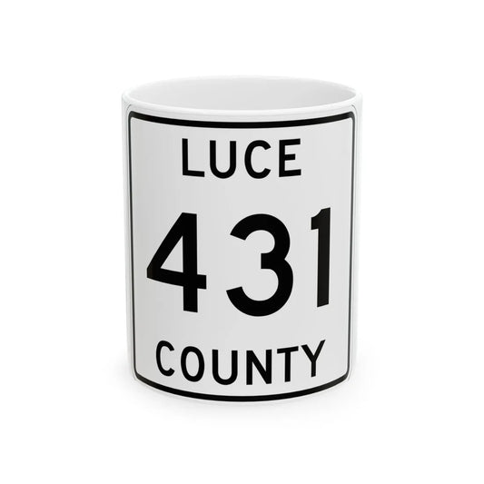 Michigan 431 Luce County (Michigan) (Road Sign) White Coffee Mug 11oz - Go Mug Yourself