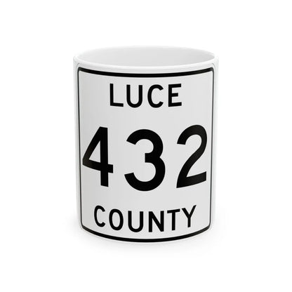 Michigan 432 Luce County (Michigan) (Road Sign) White Coffee Mug 11oz - Go Mug Yourself
