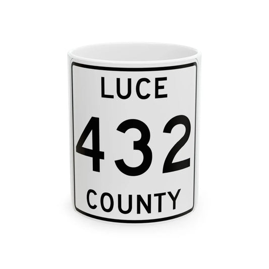 Michigan 432 Luce County (Michigan) (Road Sign) White Coffee Mug 11oz - Go Mug Yourself