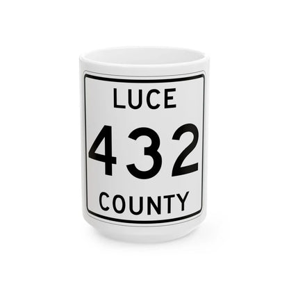 Michigan 432 Luce County (Michigan) (Road Sign) White Coffee Mug 15oz - Go Mug Yourself