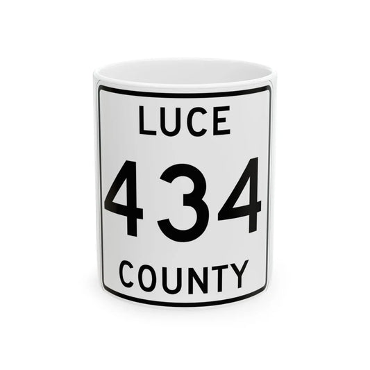 Michigan 434 Luce County (Michigan) (Road Sign) White Coffee Mug 11oz - Go Mug Yourself