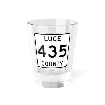 Michigan 435 Luce County (Michigan) (Road Sign) Shot Glass 1.5oz 1.5oz - Go Mug Yourself