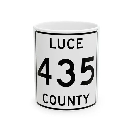 Michigan 435 Luce County (Michigan) (Road Sign) White Coffee Mug 11oz - Go Mug Yourself
