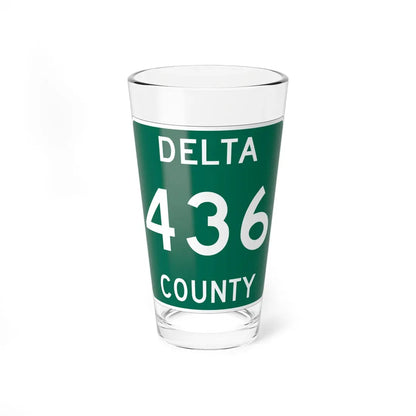 Michigan 436 Delta County (Michigan) (Road Sign) Pint Glass 16oz 16oz - Go Mug Yourself