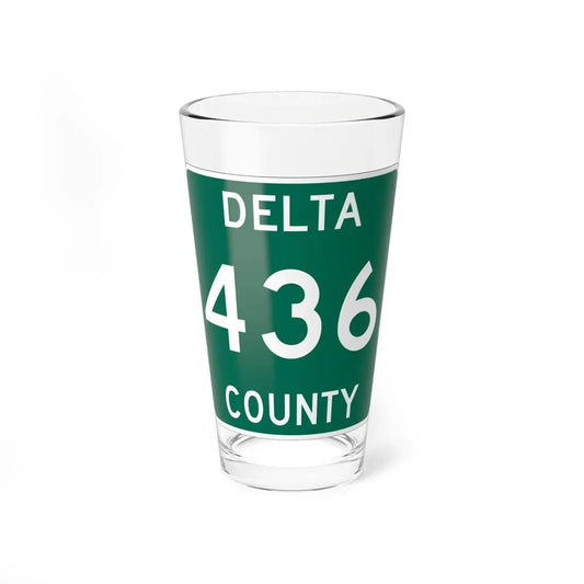 Michigan 436 Delta County (Michigan) (Road Sign) Pint Glass 16oz 16oz - Go Mug Yourself