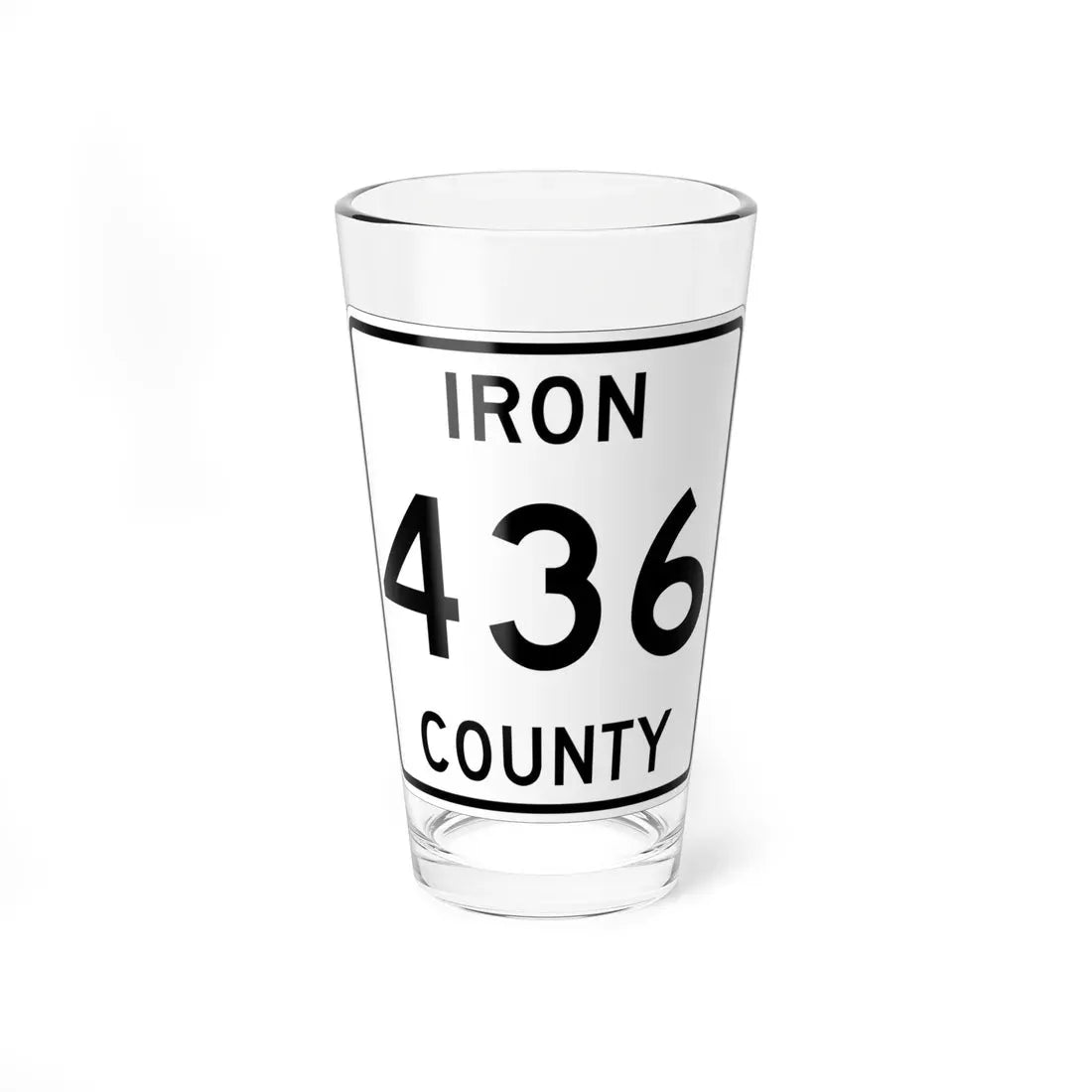 Michigan 436 Iron County (Michigan) (Road Sign) Pint Glass 16oz 16oz - Go Mug Yourself